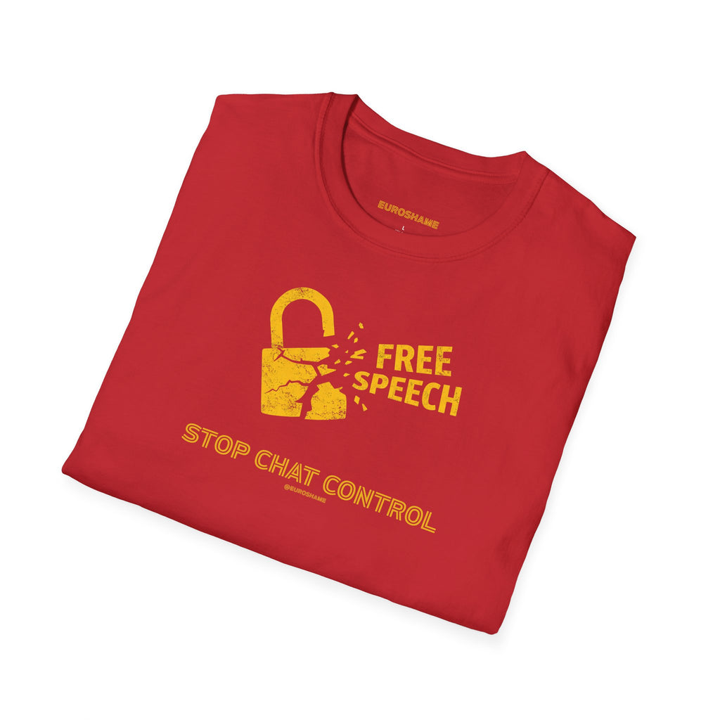 Free Speech. Stop Chat Control, front graphic T-shirt