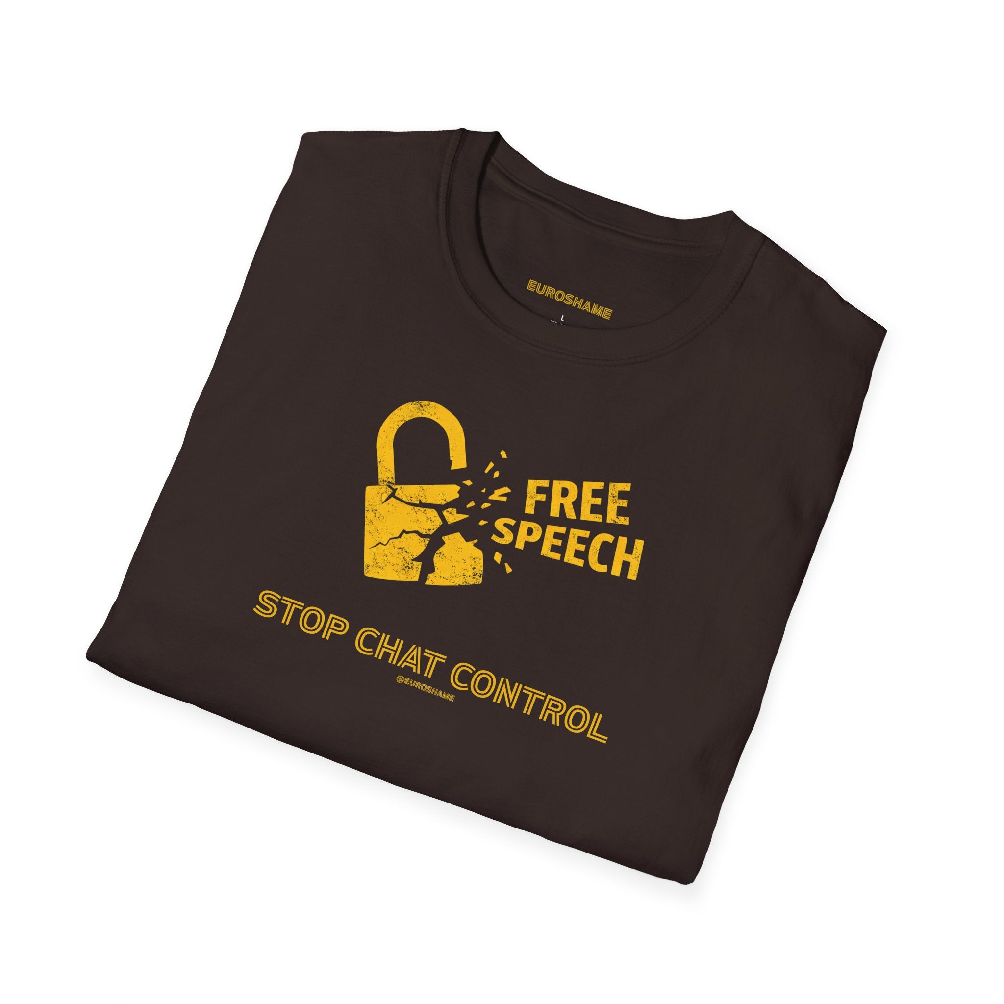 Free Speech. Stop Chat Control, front graphic T-shirt