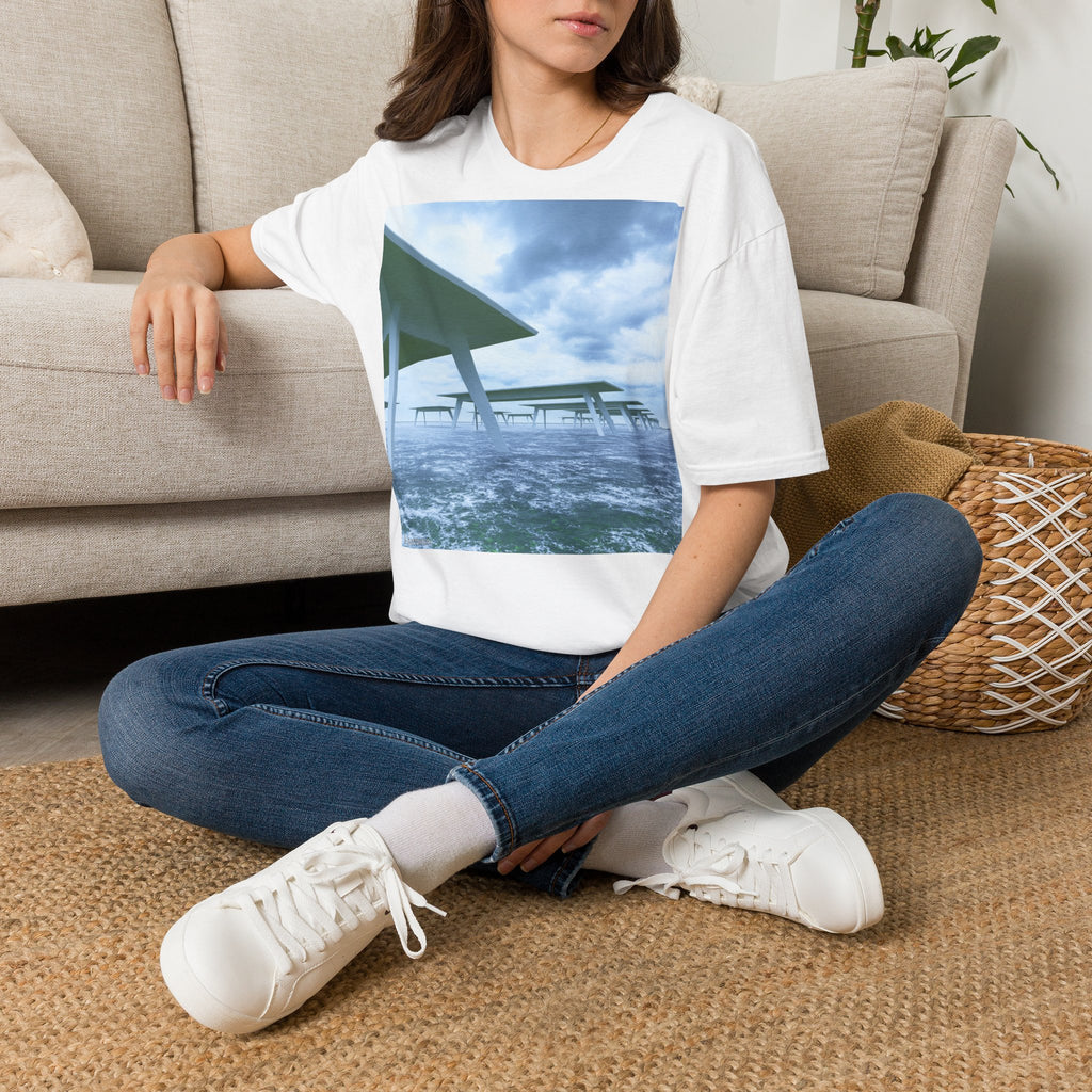 Beach Pier T-Shirt — Moody Seaside Landscape Tee