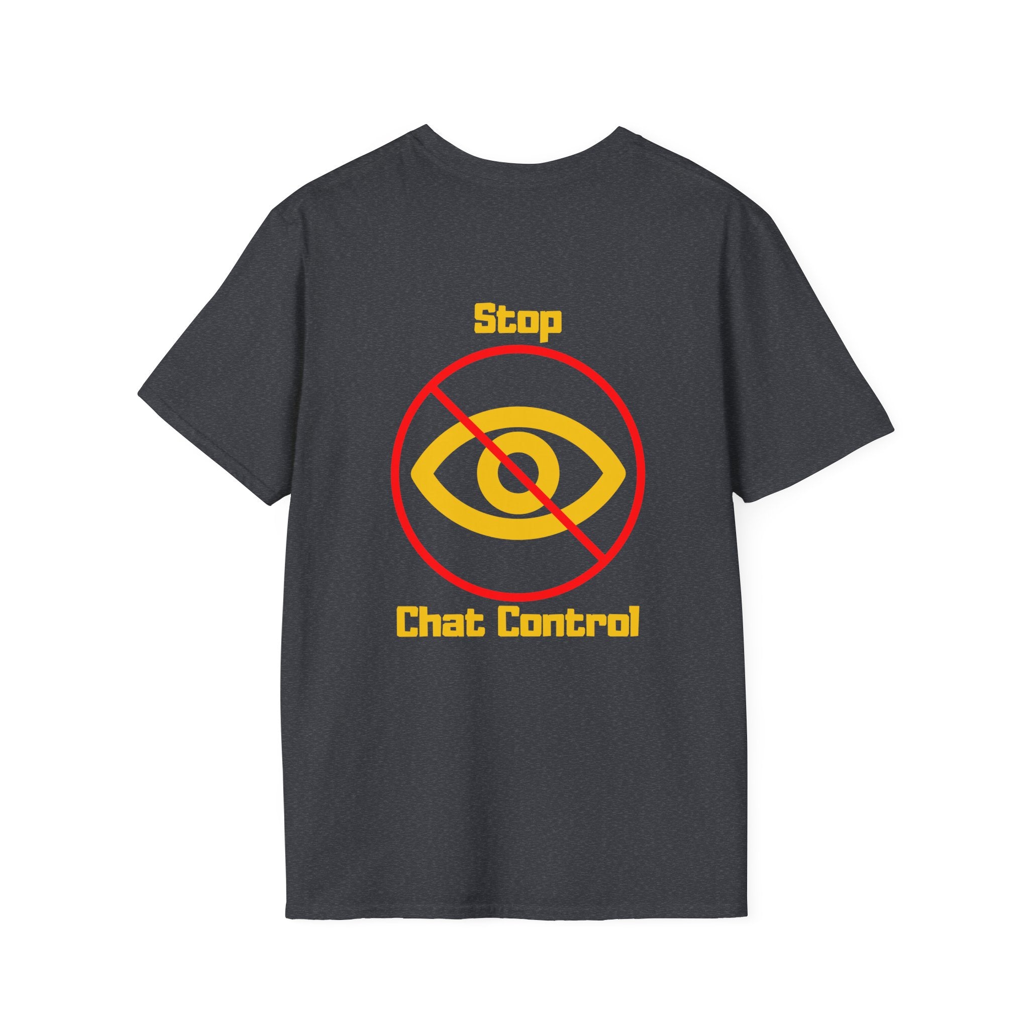 Stop Chat Control, backside graphic T-Shirt
