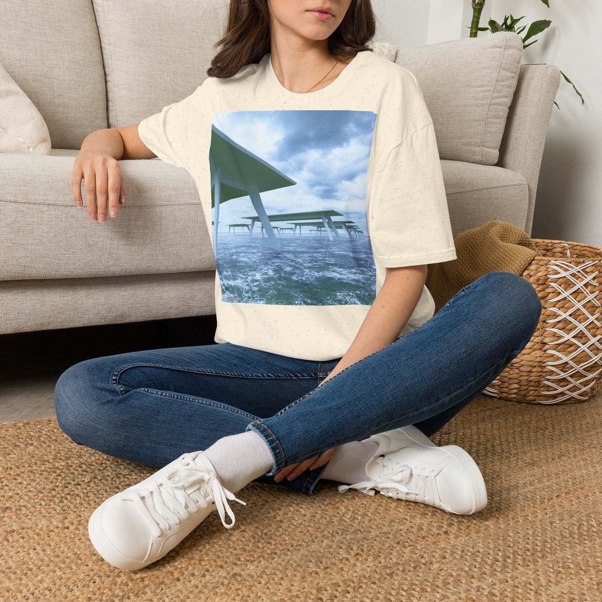 Beach Pier T-Shirt — Moody Seaside Landscape Tee