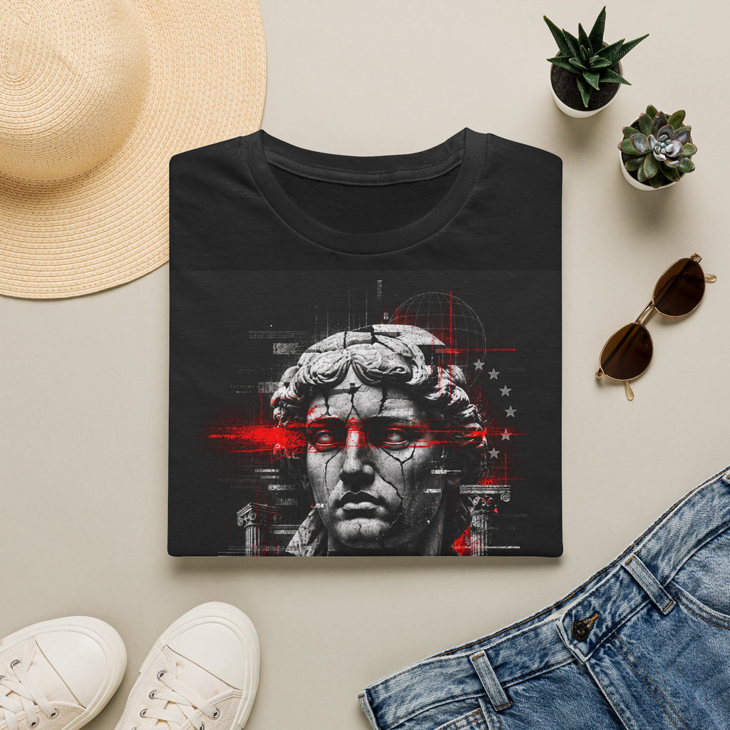 Statue Head Graphic Tee — Retro Cyber Roman Bust T-Shirt