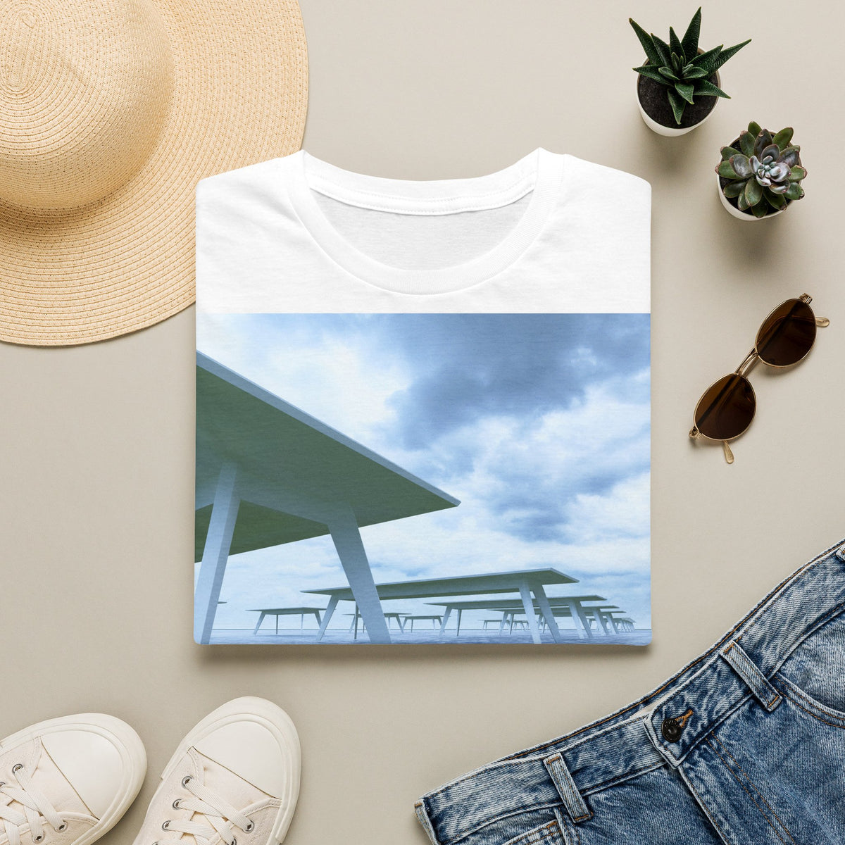 Tričko Beach Pier — Tričko s náladovou přímořskou krajinou
