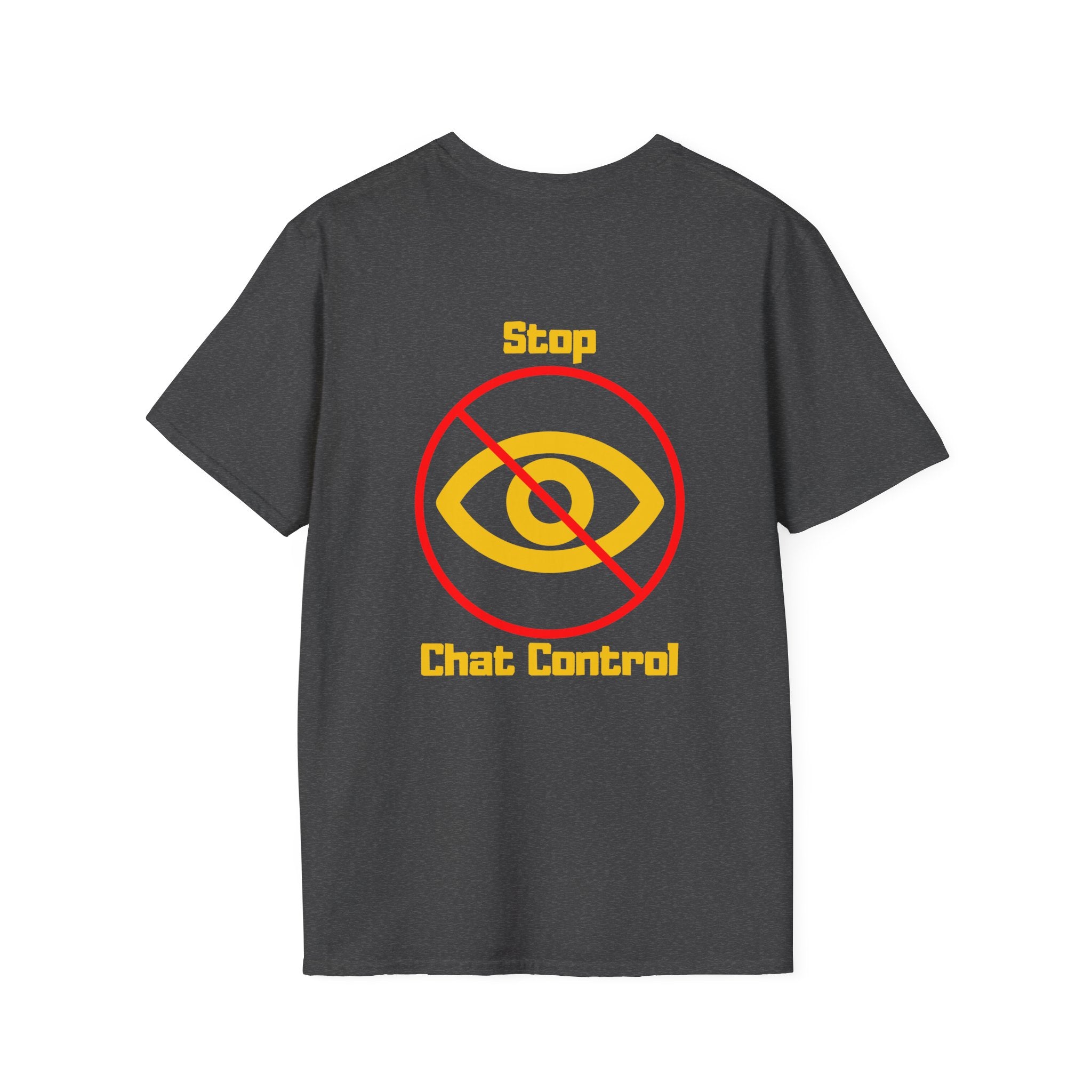 Stop Chat Control, backside graphic T-Shirt