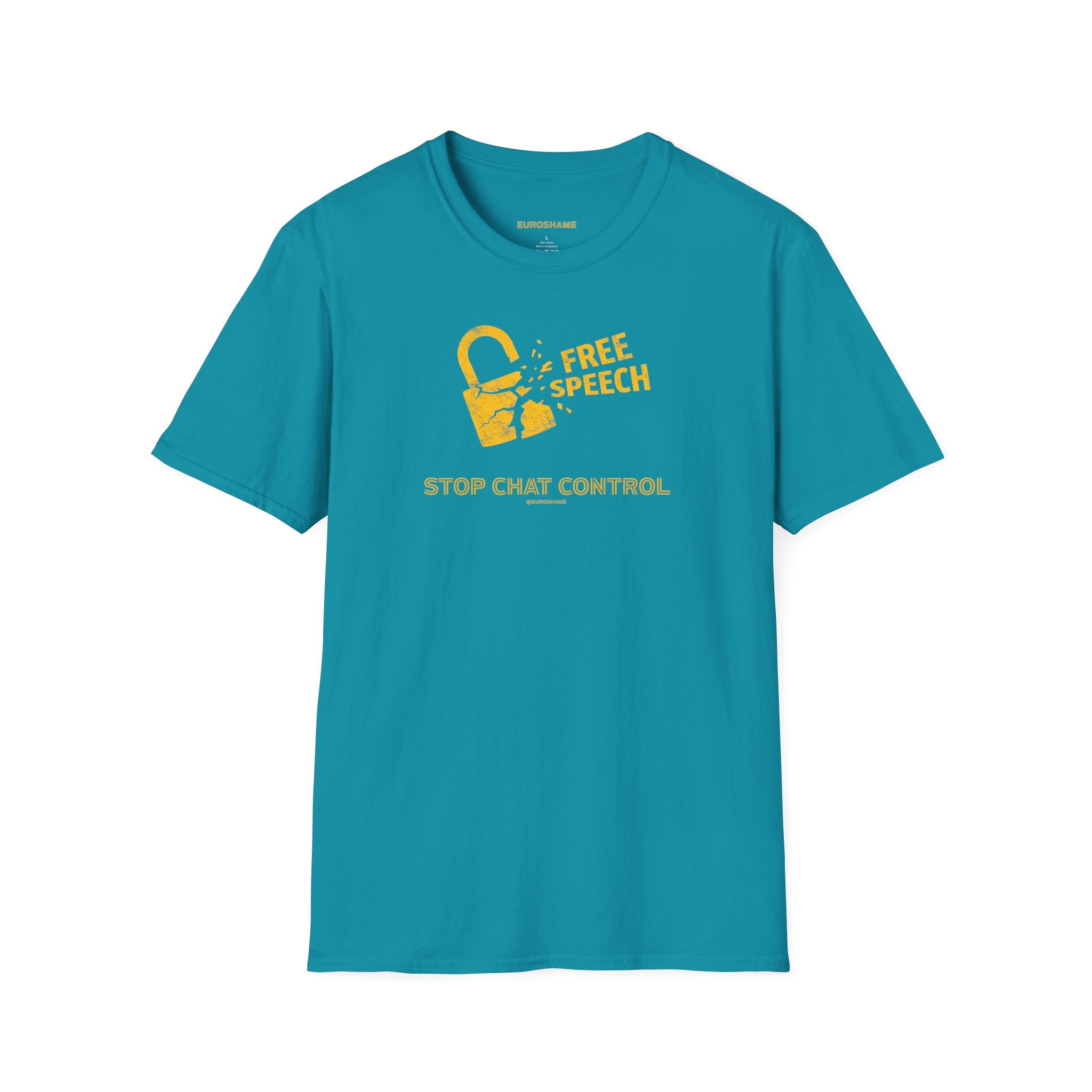 Free Speech. Stop Chat Control, front graphic T-shirt