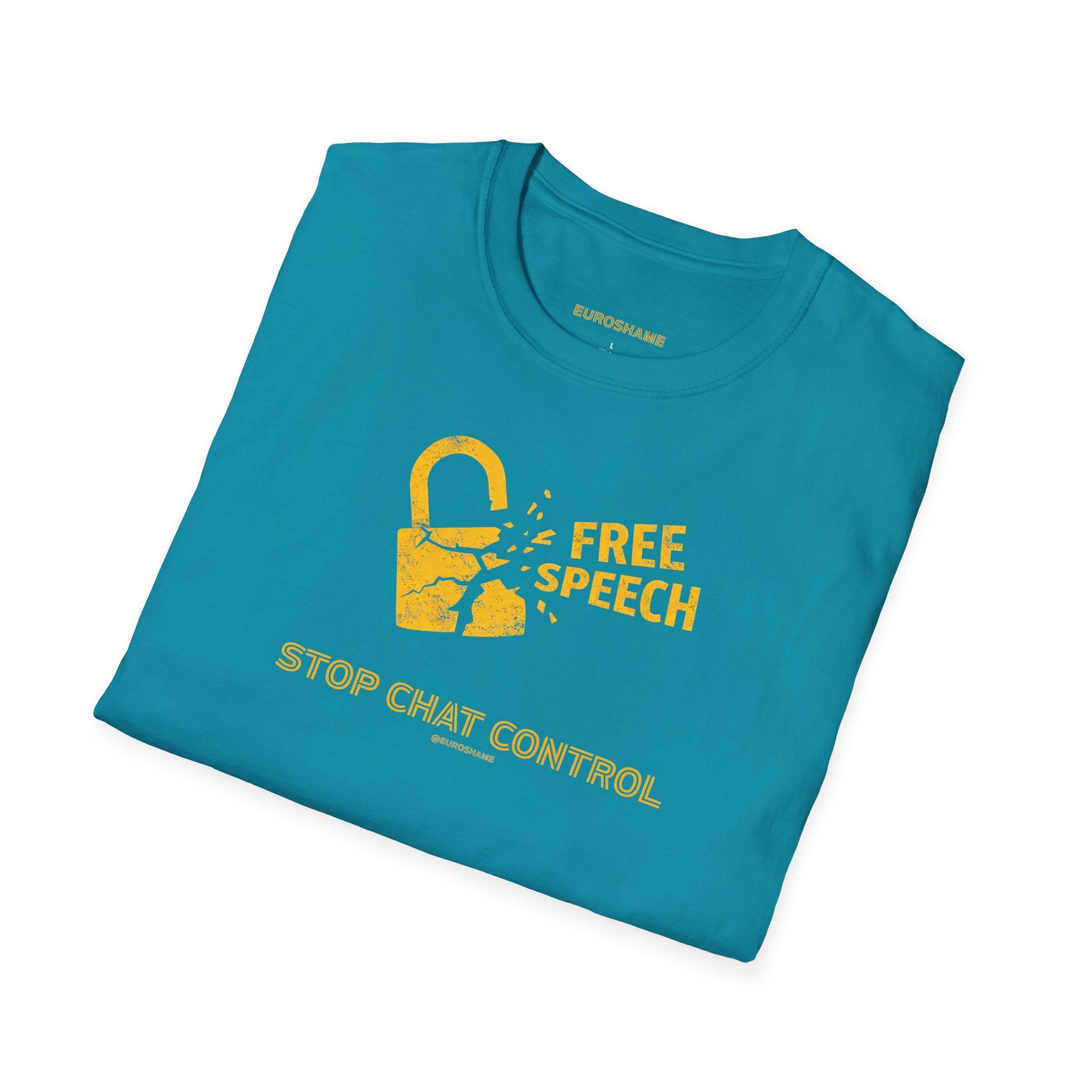 Free Speech. Stop Chat Control, front graphic T-shirt