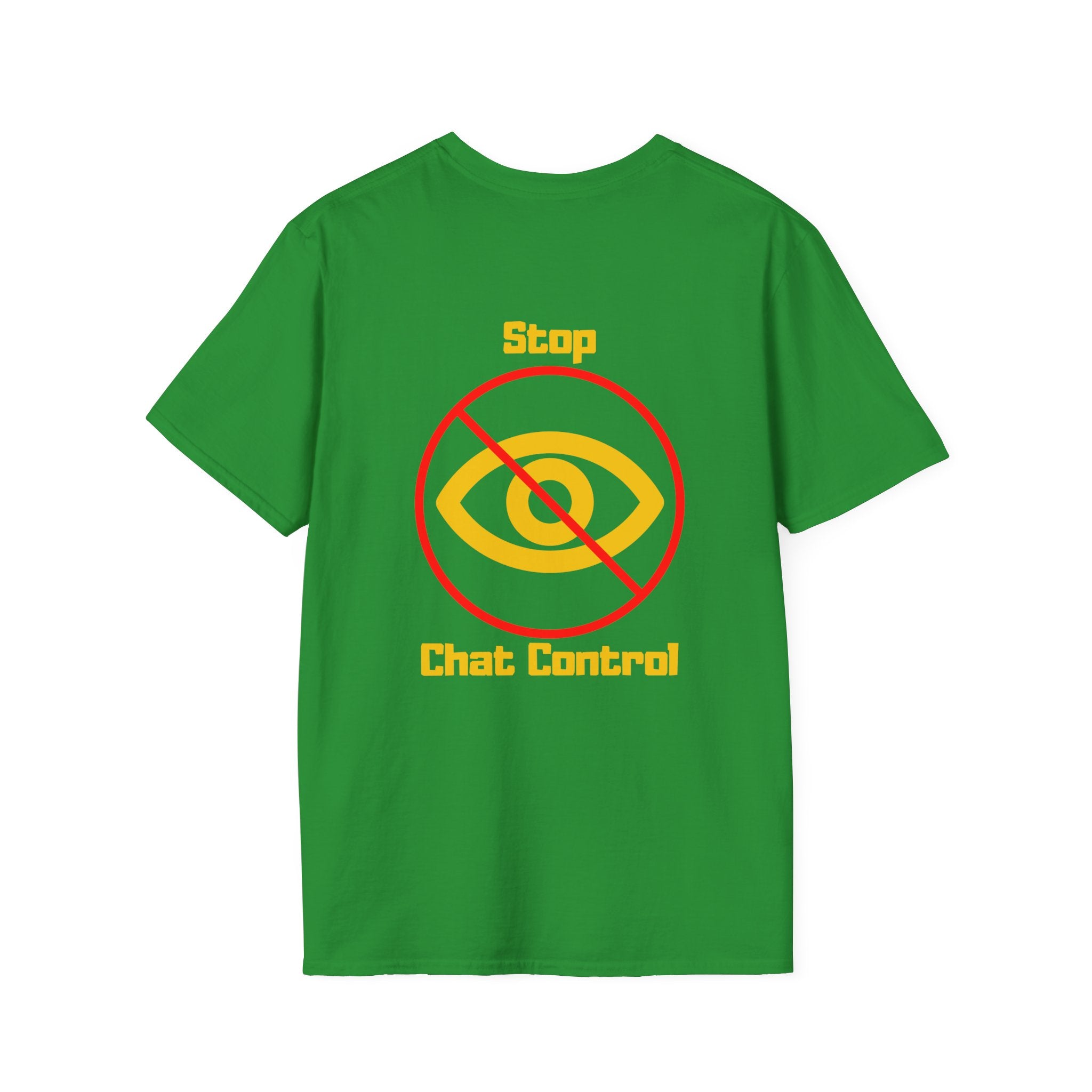Stop Chat Control, backside graphic T-Shirt
