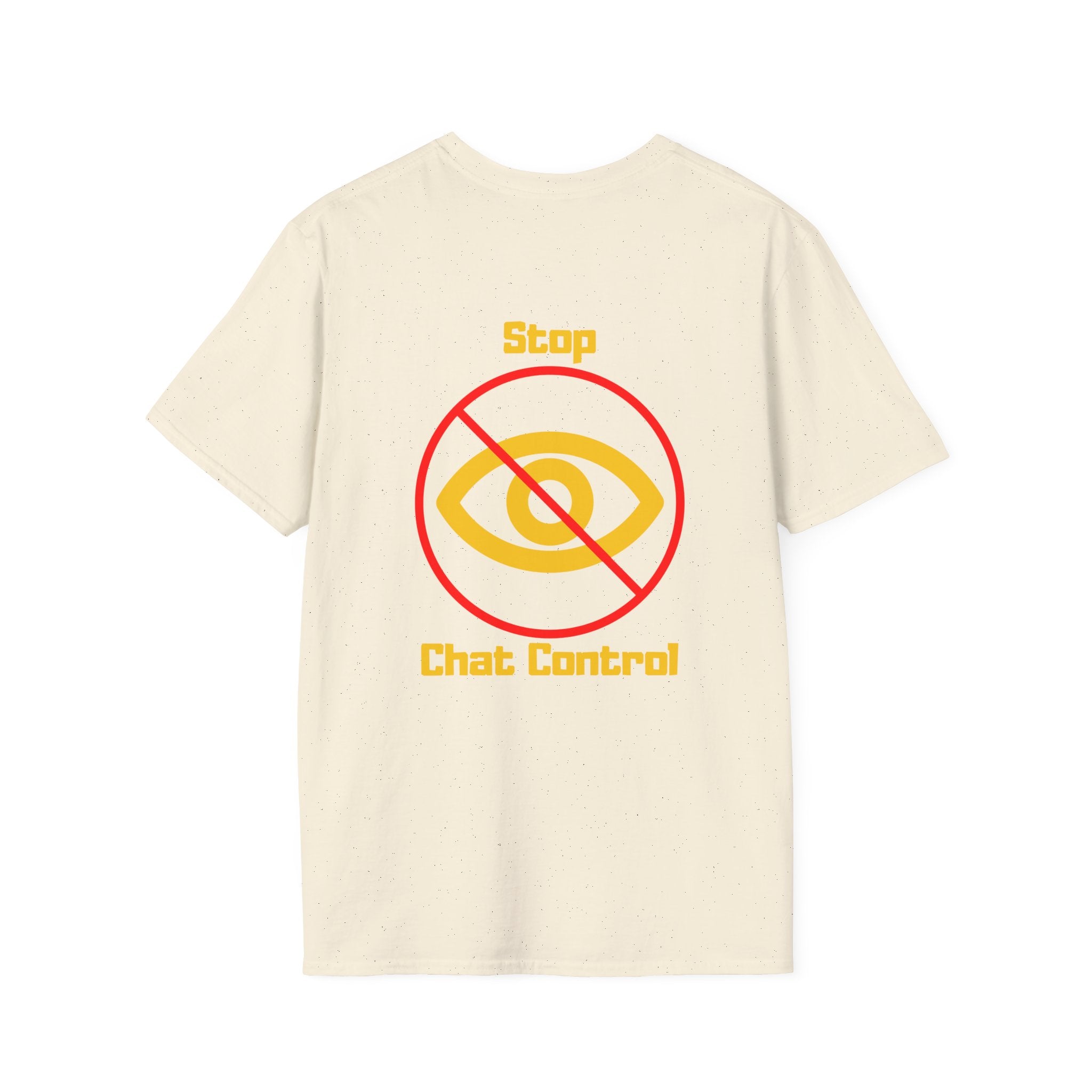 Stop Chat Control, backside graphic T-Shirt