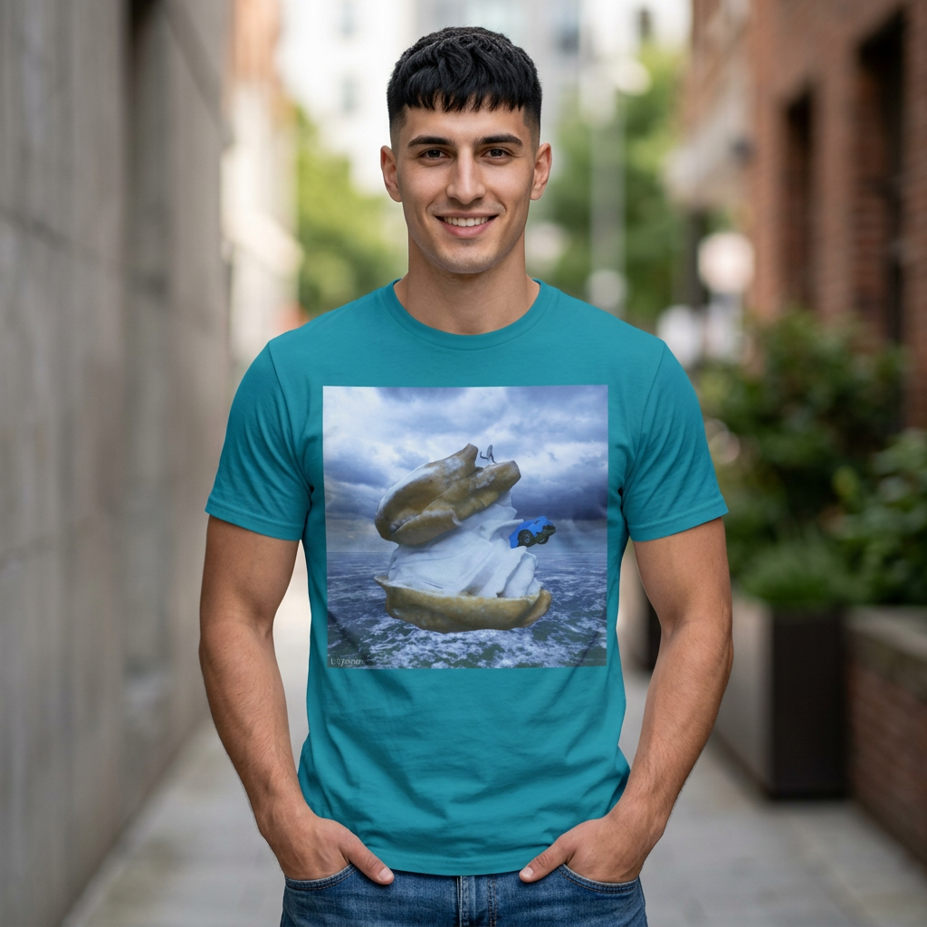 T-Shirt — Surreal Flying Fish & Diver Art Print Tee