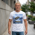 T-Shirt — Surreal Flying Fish & Diver Art Print Tee