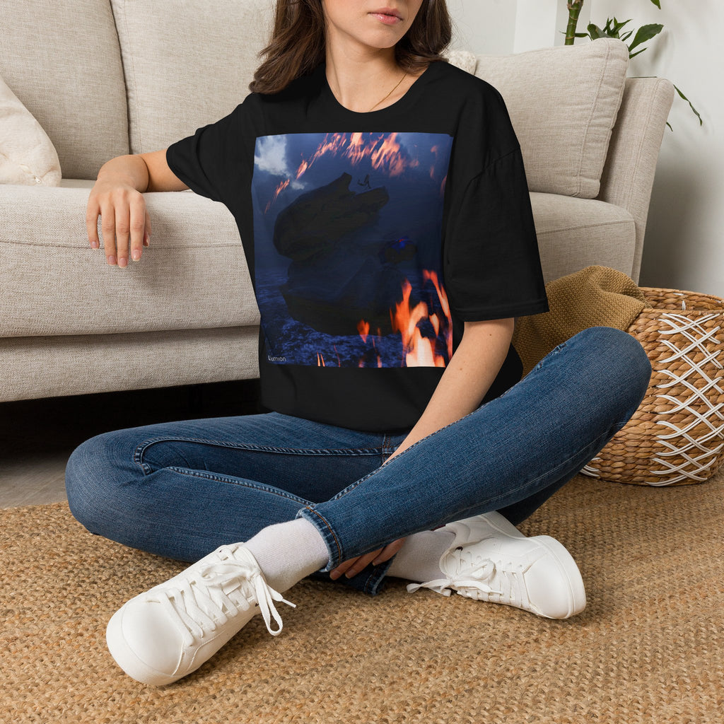Pánské tričko Wolf Flames Graphic T-Shirt – Dark Mystic Animal Print