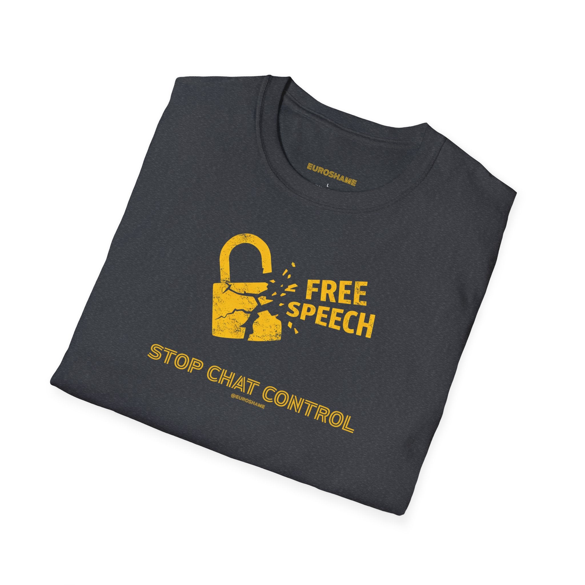 Free Speech. Stop Chat Control, front graphic T-shirt