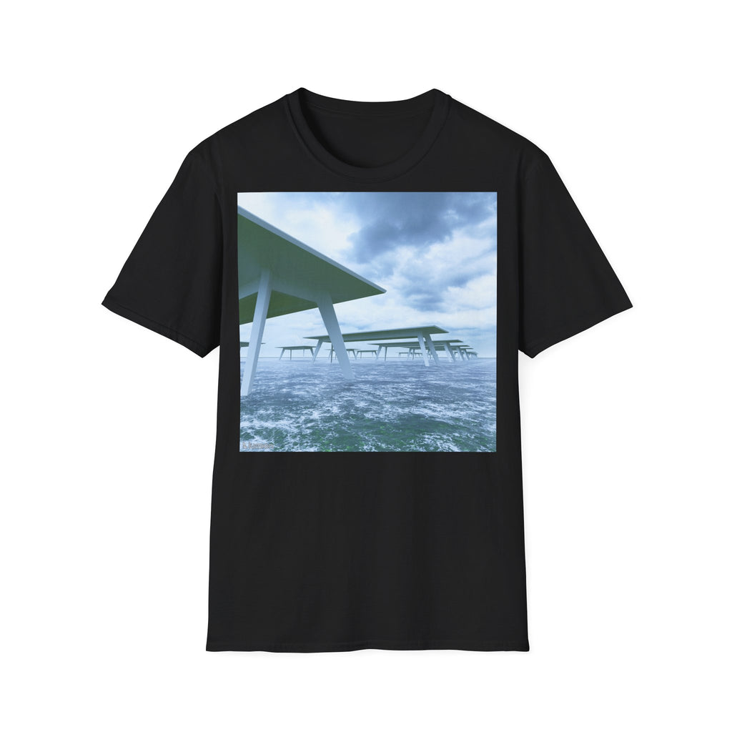 Beach Pier T-Shirt — Moody Seaside Landscape Tee