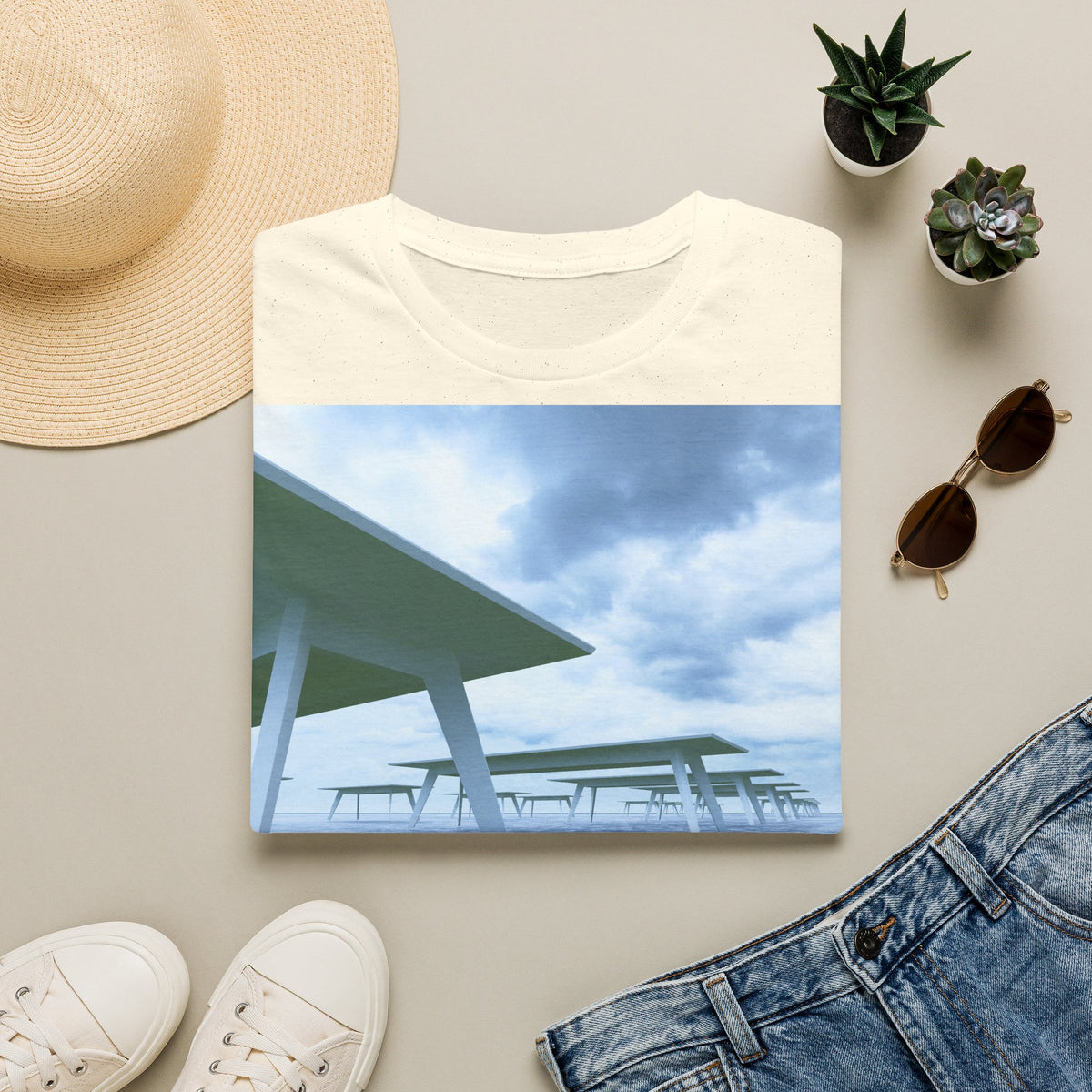 Tričko Beach Pier — Tričko s náladovou přímořskou krajinou
