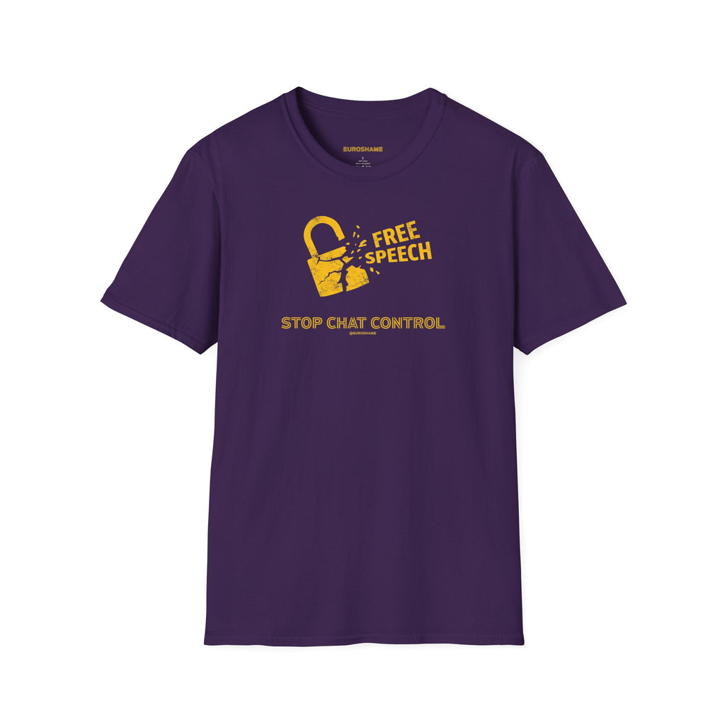Free Speech. Stop Chat Control, front graphic T-shirt