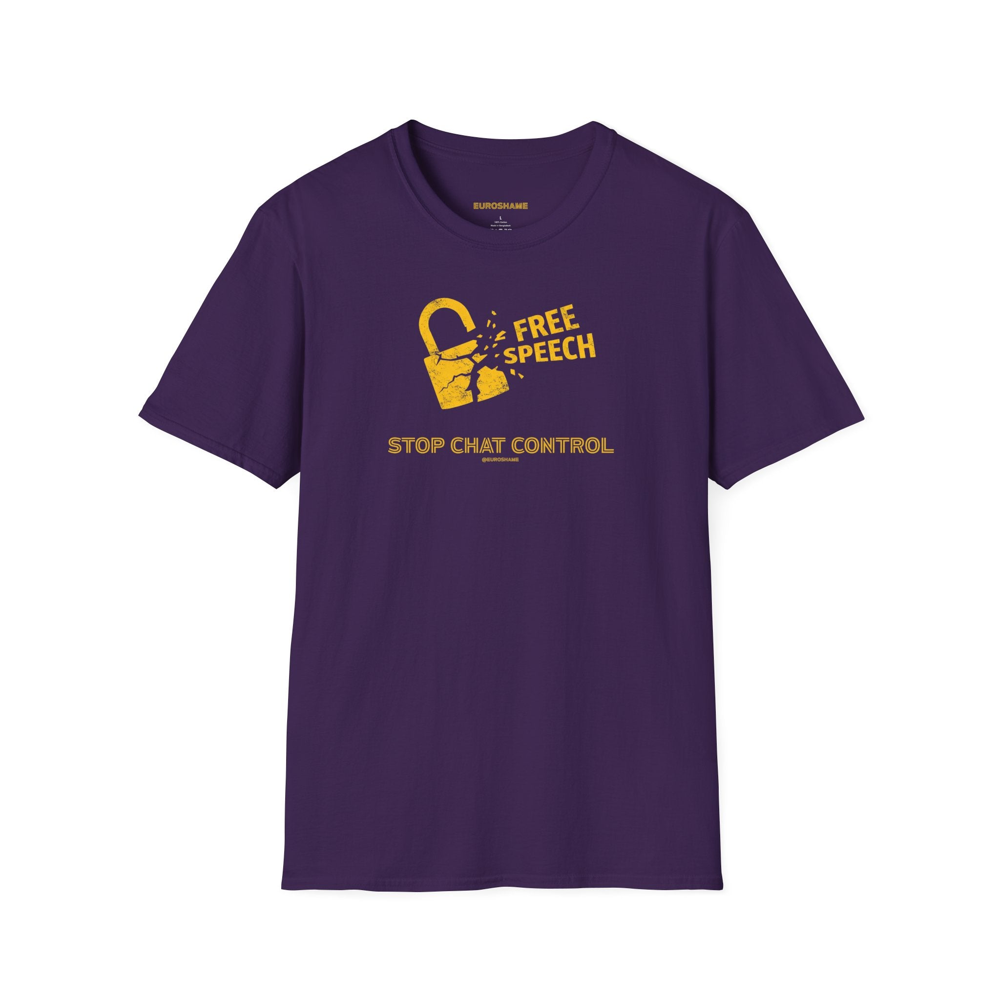 Free Speech. Stop Chat Control, front graphic T-shirt