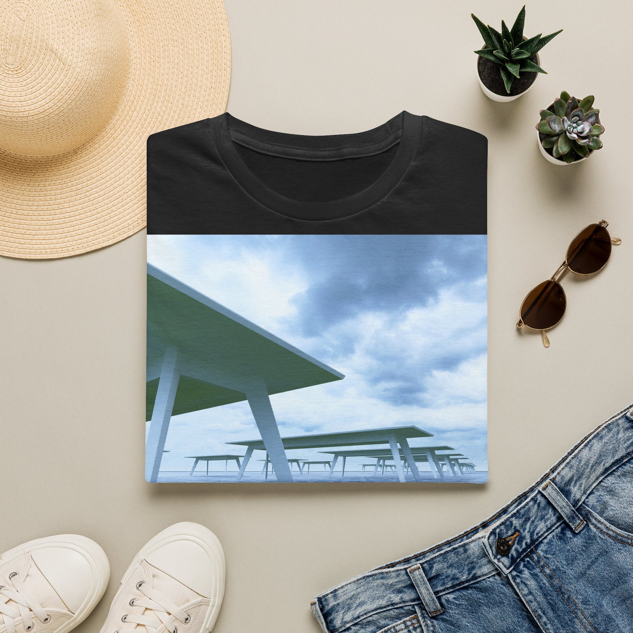 Tričko Beach Pier — Tričko s náladovou přímořskou krajinou