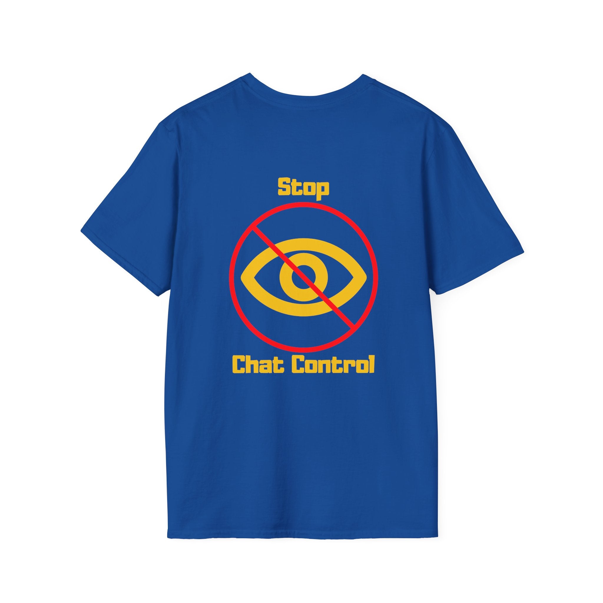Stop Chat Control, backside graphic T-Shirt