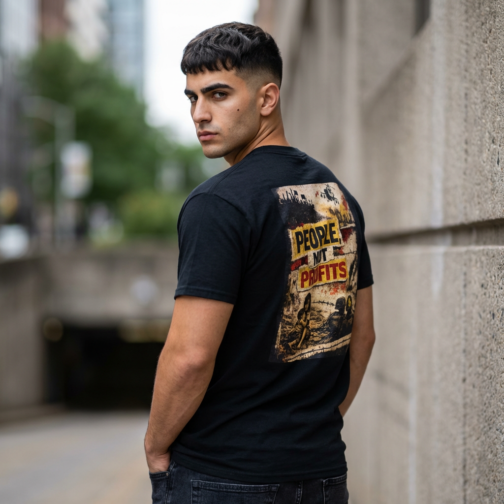People Not Profits, backside graphic T-Shirt