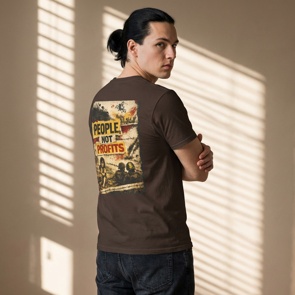 People Not Profits, backside graphic T-Shirt