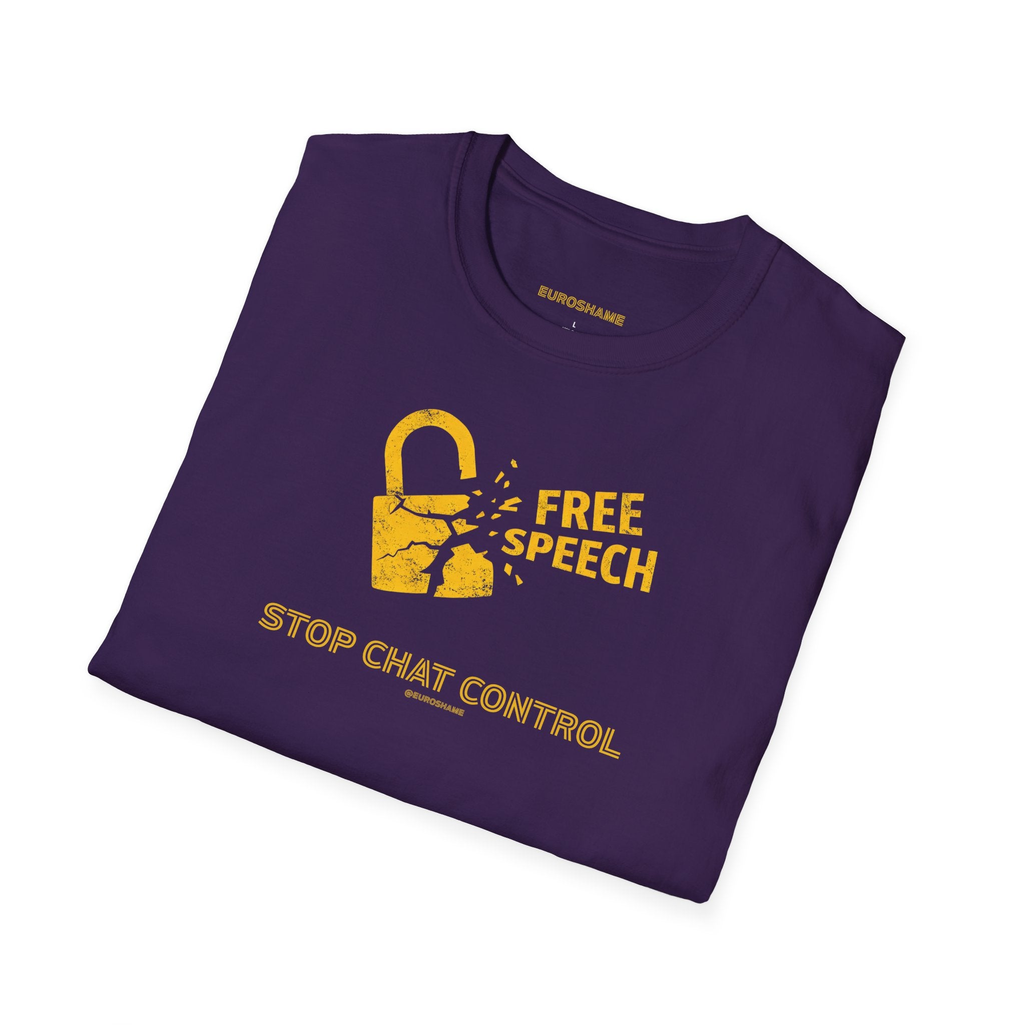 Free Speech. Stop Chat Control, front graphic T-shirt