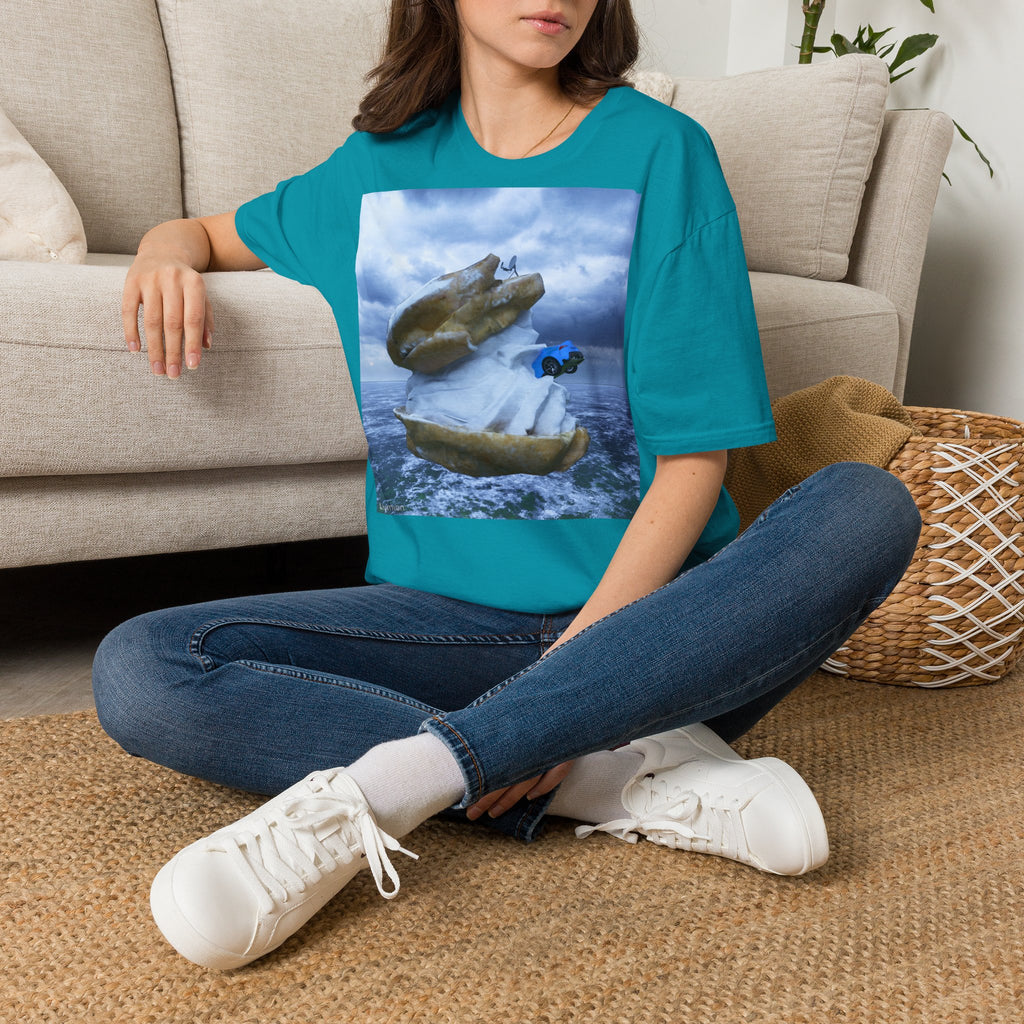 T-Shirt — Surreal Flying Fish & Diver Art Print Tee