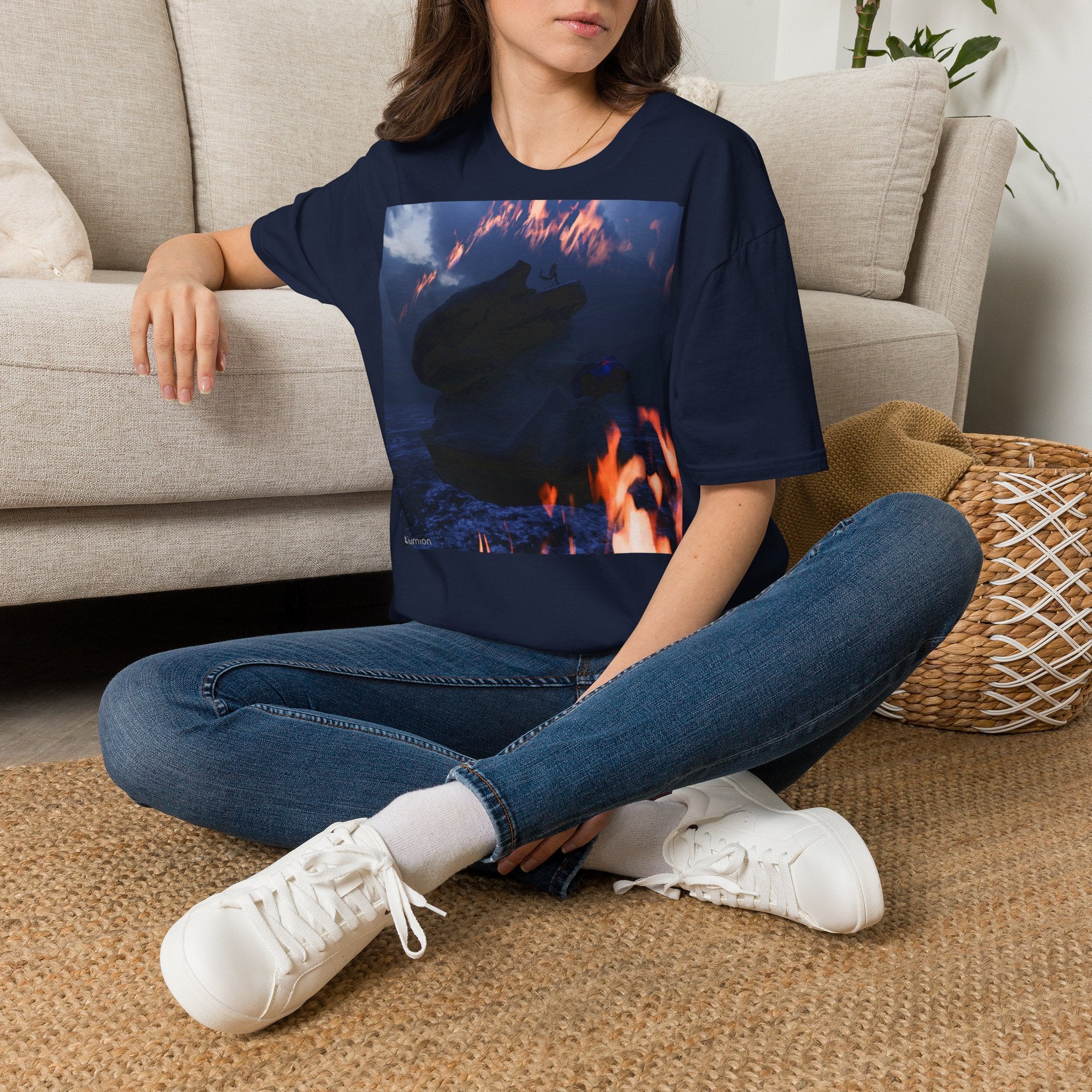 Pánské tričko Wolf Flames Graphic T-Shirt – Dark Mystic Animal Print