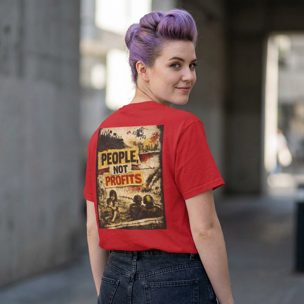 People Not Profits, backside graphic T-Shirt