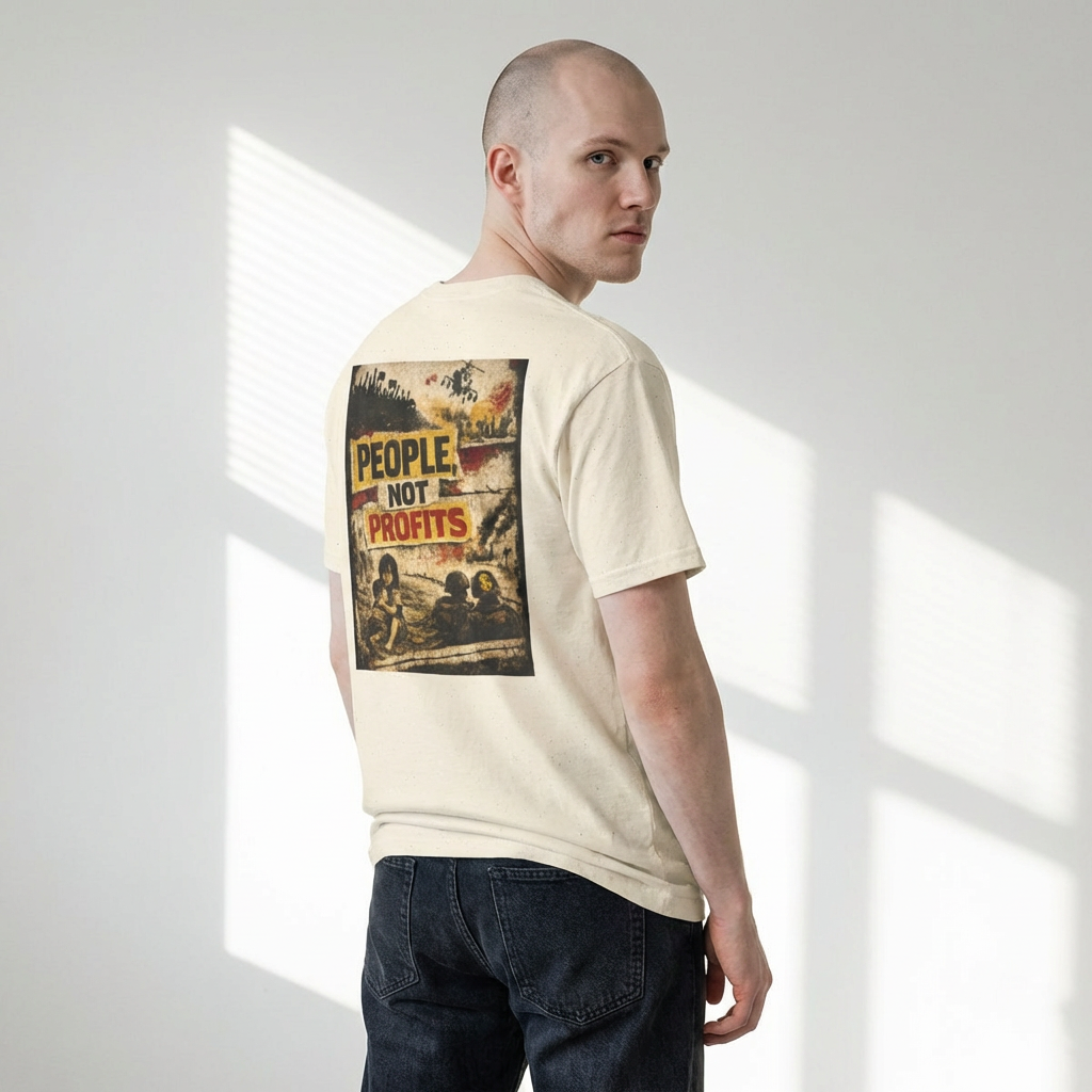 People Not Profits, backside graphic T-Shirt
