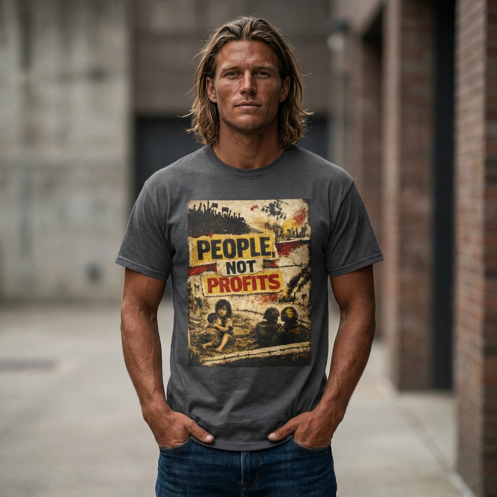 People Not Profits, frontside graphic T-Shirt
