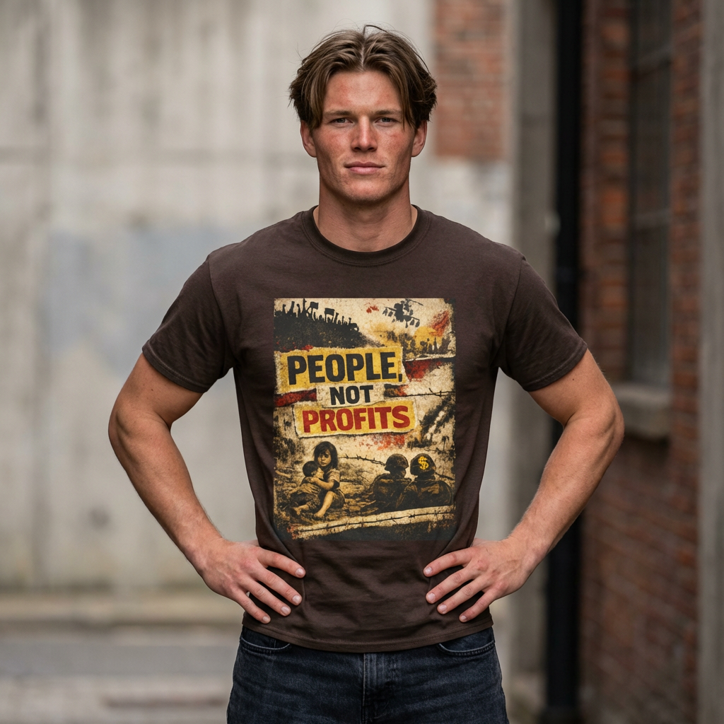 People Not Profits, frontside graphic T-Shirt