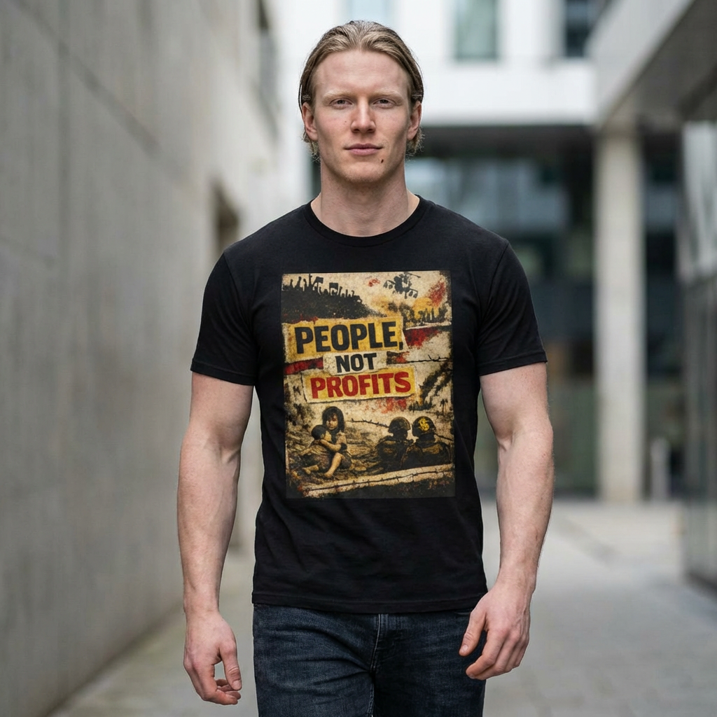 People Not Profits, frontside graphic T-Shirt