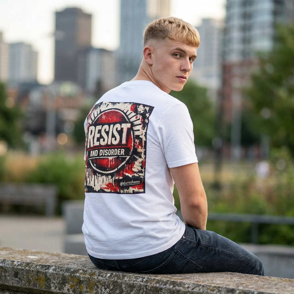 Resist and Disorder, backside graphic T-Shirt